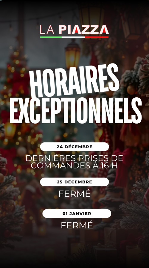 Horaires exceptionnels